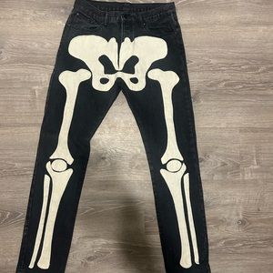 MNML Black skeleton Jeans Size 34
